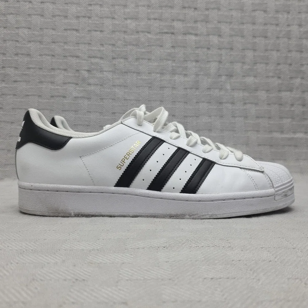 Adidas Superstar White Mens Size 11.5 EG4958 Leather Shell Toe Casual Sneaker
